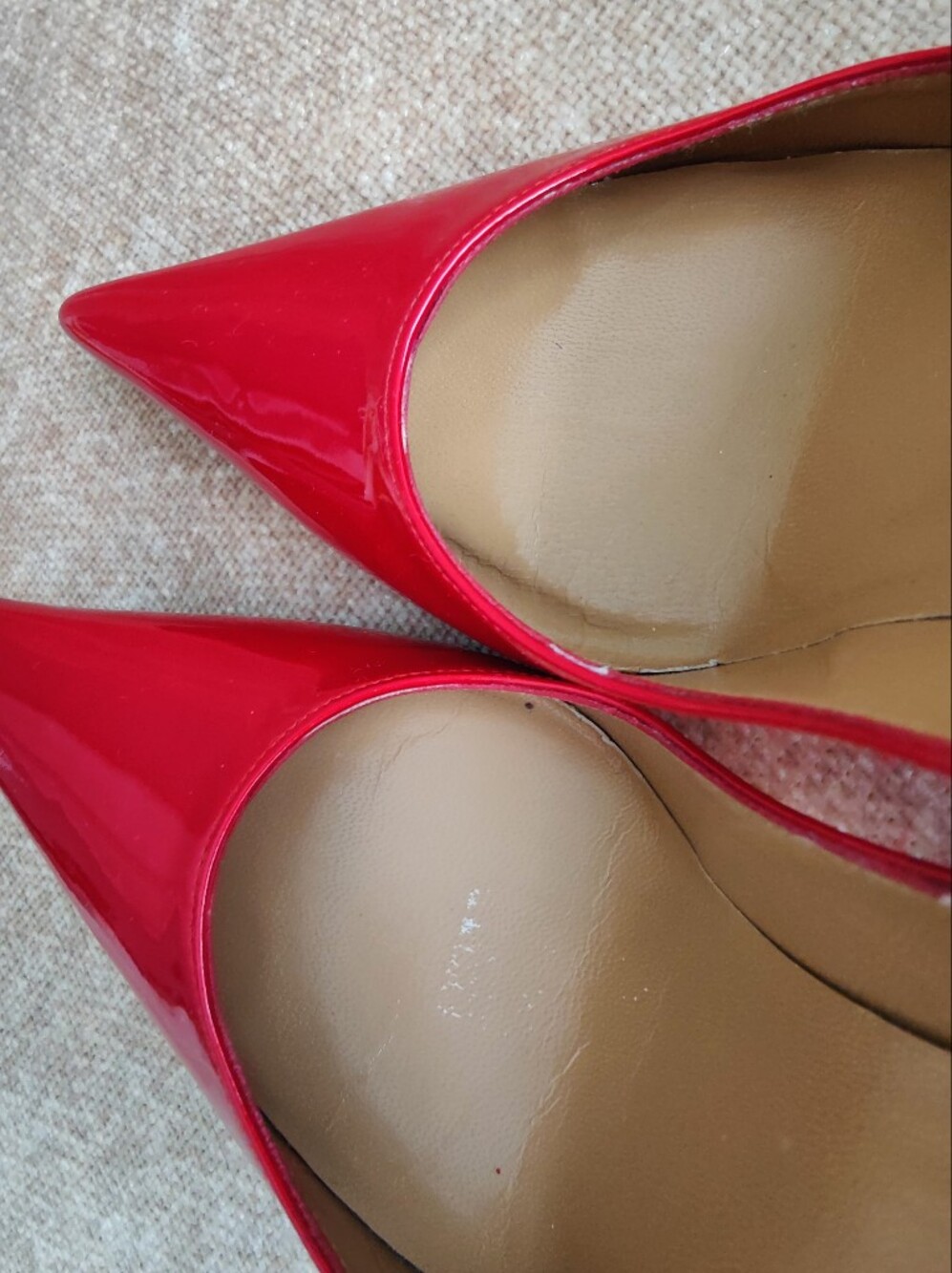 Stuart Weitzman Red Patent Leather Pointed-Toe Stiletto Pumps, 6.5 - Picture 4 of 15